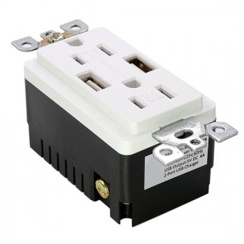 15 Amp USB Wall Outlet, Electrical Receptacle 15 Amp USB Wall Outlet, Electrical Receptacle