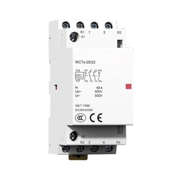 63 Amp 4 Pole Lighting Contactor, 110V/220V Coil