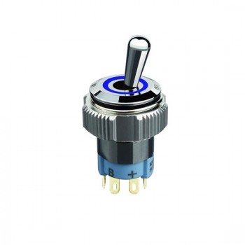 24V Lighted Toggle Switch, 6 Pin