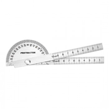 Two Arm Stainless Steel Angle Protractor, 90x150mm Two Arm Stainless Steel Angle Protractor, 90x150mm