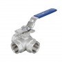 4 Inch Stainless Steel 3 Way Ball Valve, T Port/L Port