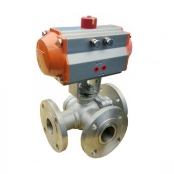 4" Pneumatic Ball Valve, 2 Way/ 3 Way